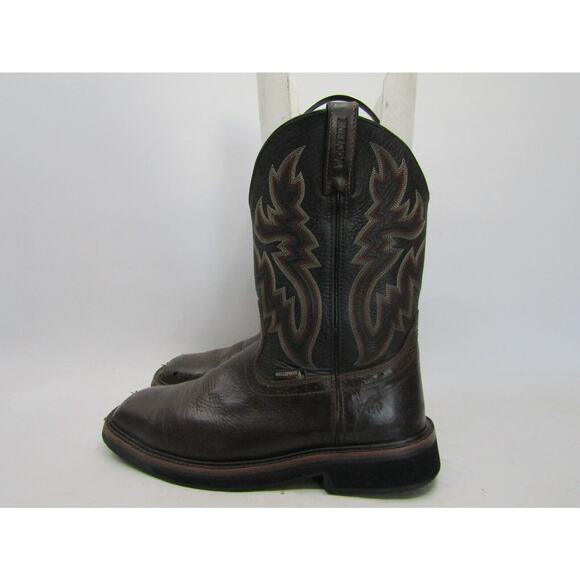 Wolverine Mens Size 10.5 EW Black Brown Leather Cowboy Western Boots
